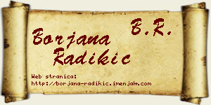 Borjana Radikić vizit kartica